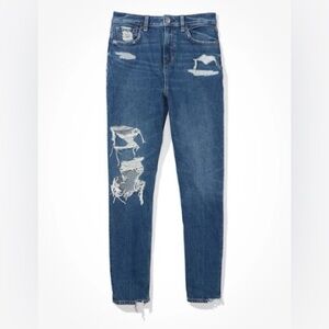 American Eagle Outfitters Blue Distressed Ankle Jeans